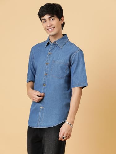 Image of KOTTY Men's Textured Casual Shirt - Long Sleeve||Button-Down Collar||Classic Fit