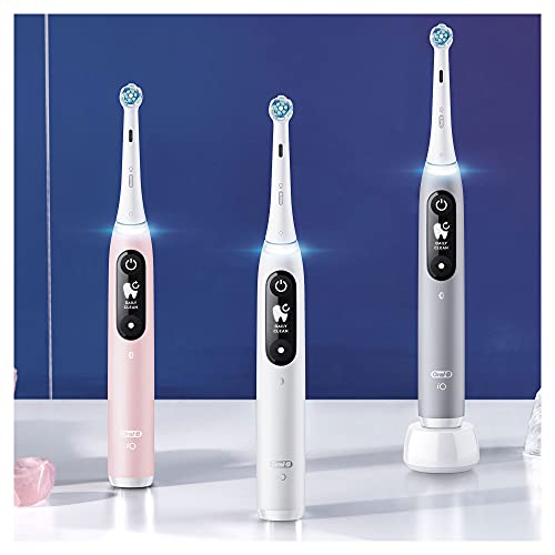 Oral-B iO Series 6 Elektrische Zahnbürste/Electric Toothbrush, Doppelpack mit 2 Aufsteckbürsten, 5 Putzmodi für Zahnpflege, Magnet-Technologie, Display, Geschenk für Sie/Ihn, white/pink sand – Bild 7