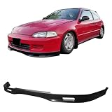 IKON MOTORSPORTS Front Bumper Lip, Compatible with 1992-1995 Honda Civic, Black PU Front Lip Finisher Under Chin Spoiler Add On Protector Splitter, 1993 1994