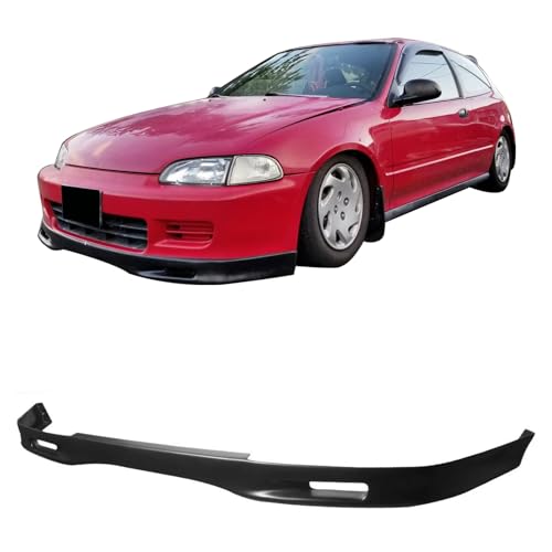 IKON MOTORSPORTS Front Bumper Lip, Compatible with 1992-1995 Honda Civic, Black PU Front Lip Finisher Under Chin Spoiler Add On Protector Splitter, 1993 1994 IKON MOTORSPORTS Front Bumper Lip, Compatible with 1992-1995 Honda Civic, Black PU Front Lip Finisher Under Chin Spoiler Add On Protector Splitter, 1993 1994