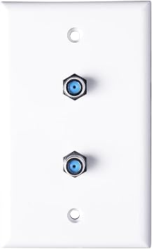 Skywalker Single-Gang Wall Plate with Dual 3.0 GHz F-81 Connector White