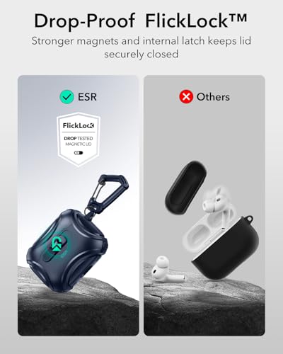 Image of ESR for AirPods Pro 3 Case (2025), Compatible with Airpods Pro 3rd Generation Case (USB-C Cable), Effortless MagSafe, Drop-Proof Lock, Easy Open, Cyber Series, Blue