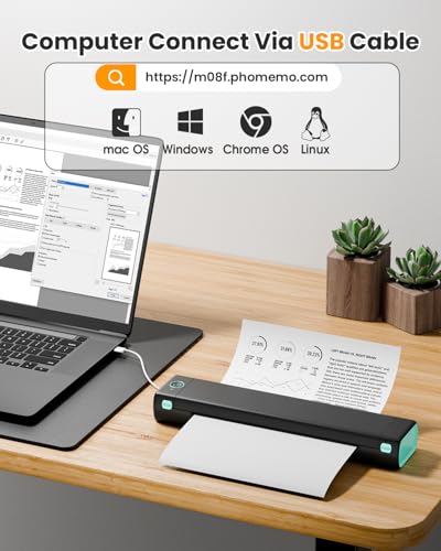 Image of Phomemo M08F Pro Portable Printers Wireless Travel, [Upgrade] Portable Thermal Printers Support 8.5 inch X 11 inch US Letter, Inkless Bluetooth Printer Compatible with iOS, Android, PC, Printer with Case