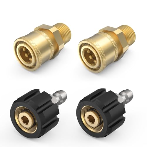 Pressure Washer 1/4 Quick Connect Fittings - M22 14mm to 1/4