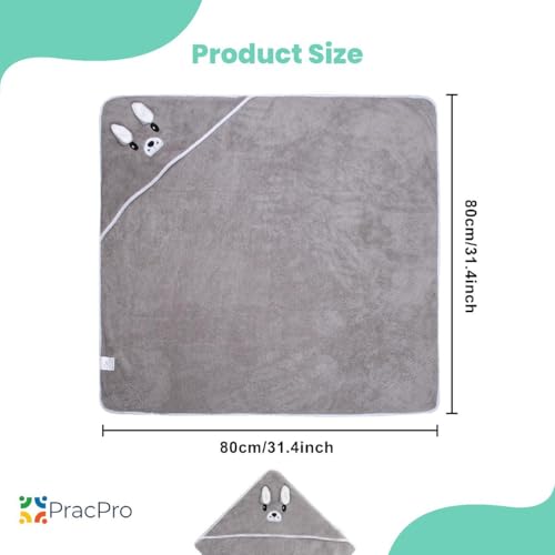 Image of Hooded Towel - Absorbent Large Baby Towel 31 x 31 Inch Baby Essentials - Baby Bath Essentials - Baby Bath Towels - Baby Towels Bath Towel