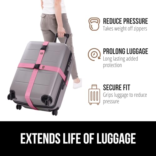 GORILLA GRIP Heavy Duty Luggage Straps for Suitcase, 8 Pack, Pink by GORILLA GRIP - Used condition - Image 5