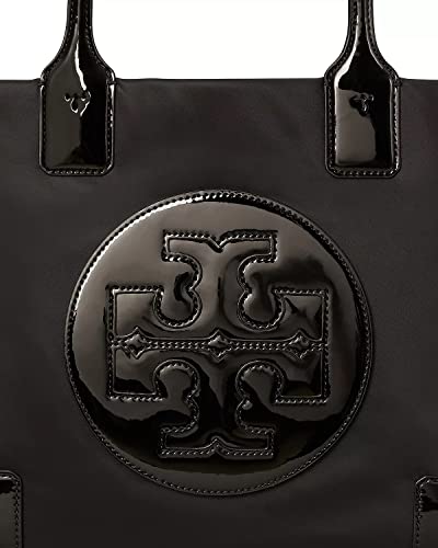 Tory Burch Womens Ella Durable Patent Trim Tote Handbag Black Large #TOP4