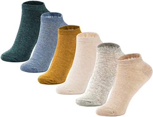 MAGIARTE Womens Ankle Socks Soft Pure Cotton Low Cut Athletic Casual Mutil Color No Show Socks for Women 6-Pack (color#00)