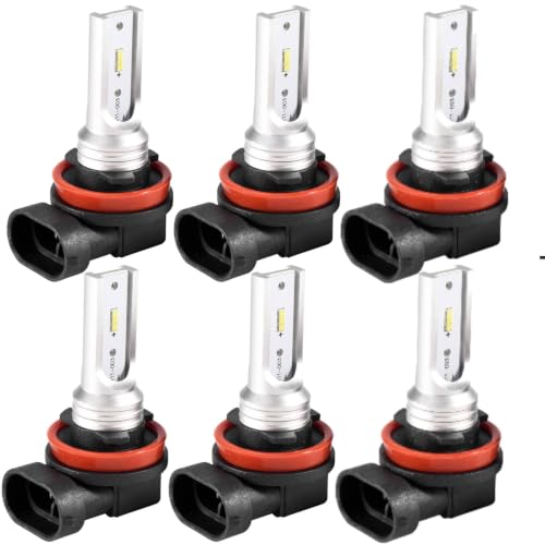 Image of Ksrnsne Pack of 6 H8 H11 H16 LED Fog Light Bulb, H16 LED Fog Lamp High Power Csp-Y11, Cool White 6500K