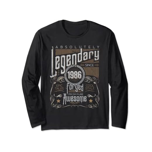 Regalo de cumpleaños 1986 Año de nacimiento, Vintage Manga Larga