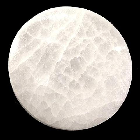 CrystalsAhoy Large Selenite Charging Plate, 6" Genuine A++ Selenite Charging Plate, Thick and substantial, Ethically Sourced Selenite Cover