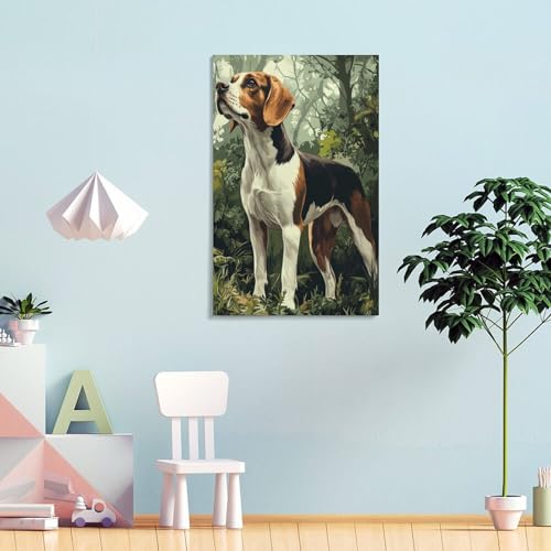 Tableau impression sur toile Beagle, cadeau idéal pour salon 50x75 - 4