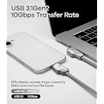 Aulumu M07 240W USB-C to USB-C Cable | USB 3.1 Gen2 10Gbps | 4K@60Hz Video Output Fast Charging | Compatible with iPhone 17/16/15 Pro Max, NVMe SSD, Galaxy S25/S24/S23 Ultra, MacBook Pro - Gray 3.9FT - Image 3