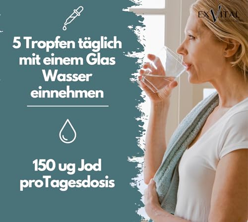 Exvital Jod Tropfen 150 µg Kaliumiodid – 50 ml flüssige Jodid-Lösung