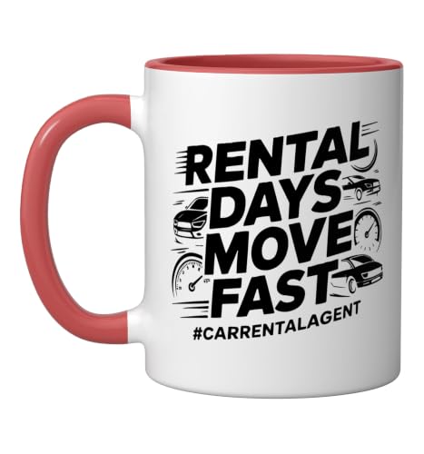 Car Rental Agent Job Title Profession Rent Vehicle Ceramic Mug, Red/White, 11oz