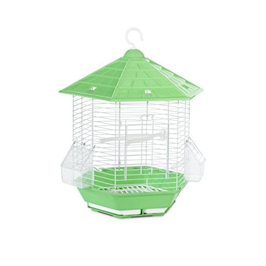 Prevue Pet Products Bali Bird Cage Compatible w/Stand - S, White & Green