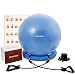 RGGD&RGGL Yoga Ball Chair, Exercise Ball with Leak-Proof Design, Stability Ring&2 Adjustable Resistance Bands for Any Fitness Level, 1.5 Times Thicker Swiss Ball for Home&Gym&Office&Pregnancy (65 cm)
