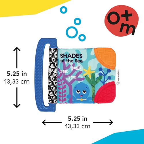 Image of Baby Einstein Ocean Explorers Teether Book, Shades of The Sea, for Sensory Engagement and Soothing, Ages 0 Months and Up