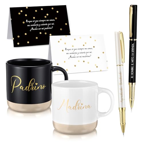 Set de 6 Mugs de Cerámica para Padrinos con Bolígrafo y Tarjetas miniatura 1
