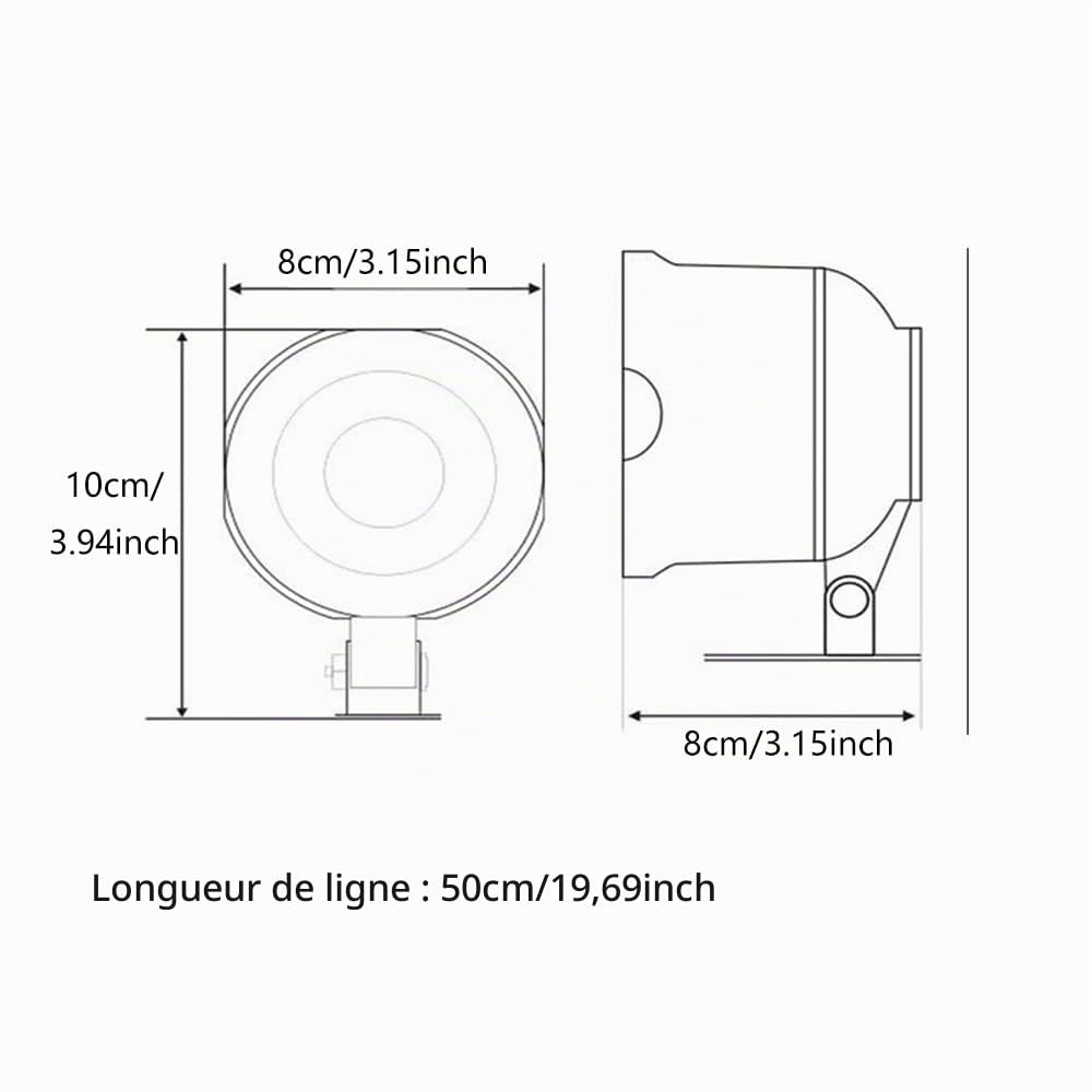 Baceyong Alarme de Voiture, klaxon de sécurité Cw-8110 120DB avec 2 télécommandes 12v DC Voiture, système de Protection de sécurité d'alarme de véhicule Universel antidémarrage Noir
