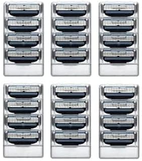 Mens Razor Blades Refills for Mach 3, Blades Refills with Dual Lubrication, Manual Razor Blades Men, Razor Refill Cartridges for Longer Hair and Hard to Shave Spots, Razor