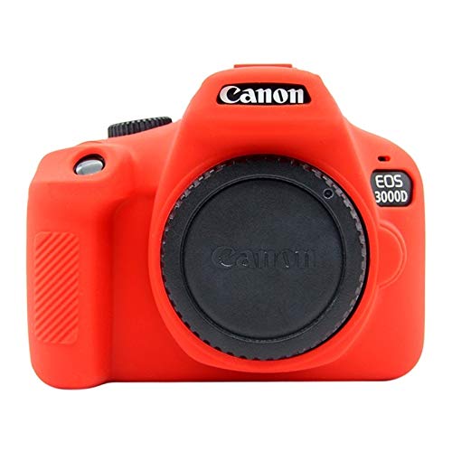 MEI1JIA キヤノンEOS 3000D / 4000D用QUELLIAソフトシリコン保護ケース(迷彩) (Color : Red)