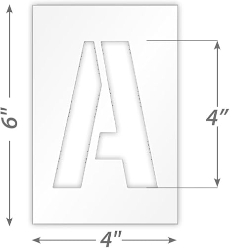 Miniatura 3 de SmartSign Kit de plantillas reutilizables de letras A-Z de 6 x 4 pulgadas con letras de 4 pulgadas de altura, plástico de 63 mil, fácil de lavar,