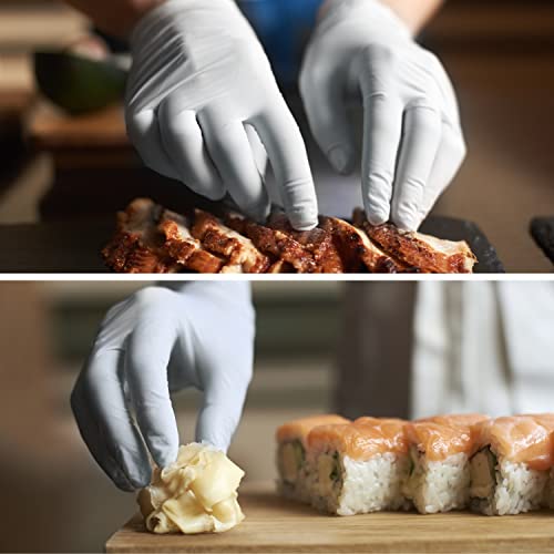 Disposable Nitrile Exam Gloves, Food Safe Gloves With Colloidal Oatmeal, Moisturizing Gloves For Eczema And Dry Hands, Latex Free & Powder Free, Box Of 50, Blue, Medium #TOP4