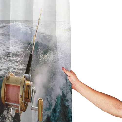 Rideau de douche polyester avec 12 œillets antirouille et pression
