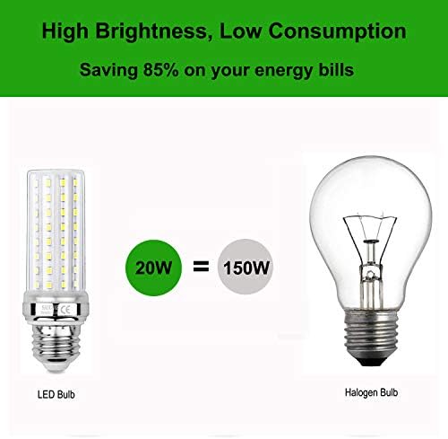 SAUGLAE 20W LED Corn Bulbs, 150W Incandescent Bulbs Equivalent, 6000K Daylight White, 2300Lm, E27 Edison Screw Light Bulbs, 3-Pack
