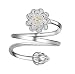 Produktbild Ogquaton 1x Frauen fingerring Sparkly Lotus Diamant Ring verlobung Hochzeit Ringe schmuck Dame Geschenk langlebig und nützlich