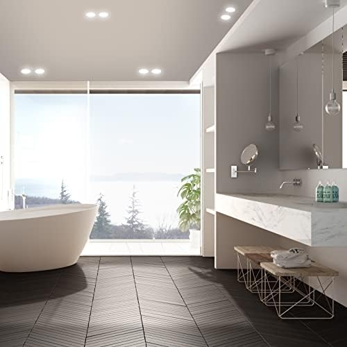 LUMENBAO 5W LED Small Round Recessed Downlights, LED Ceiling Lamps 500Lm Downlight Light Color Adjustable 3000K 4000K 6000K, Cut Hole Diameter 75-90MM, IP54 Waterproof for Kitchen Bathroom 3 Lamps