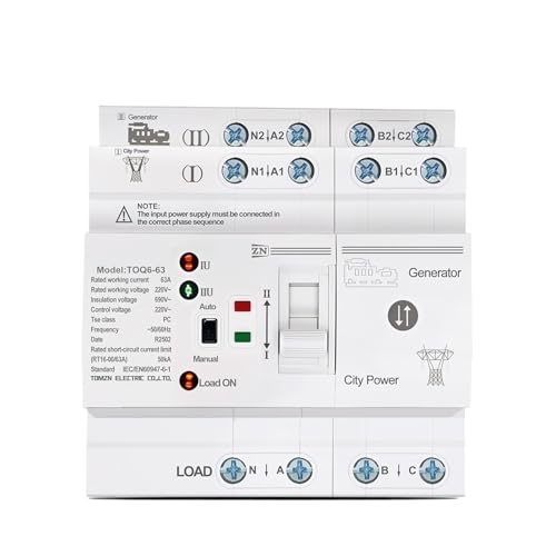 Inverseur de source 4P 63A à transfert sans interruption 220V