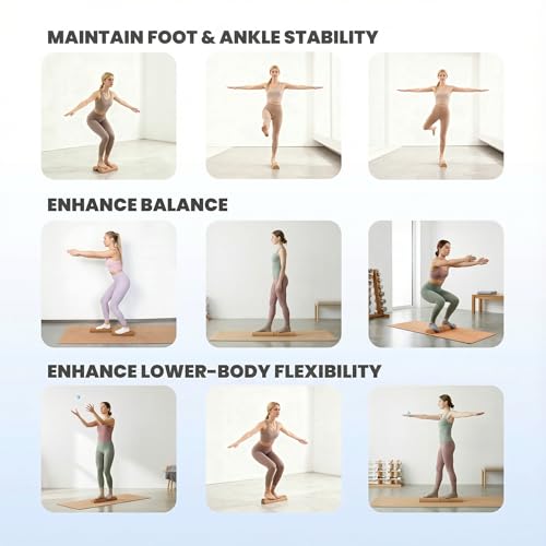 Cork Balance Board for Foot & Ankle – 4-in-1 Set with Balance Blocks, Roller, Massage Ball & Toe Bands – Wobble Board for Adults, Foot Strength, Ankle Stability & Home Physio - Image 6