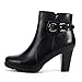 mysoft Women's Zipper Booties Chunky Stacked Heel Ankle Boots Buckle Strap Ankle