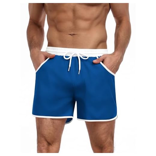 COOFANDY Mens Swim Trunks Quick Dry Swimsuit Color Block Board Short Bathing Suit Swimwear with Mesh Liner S