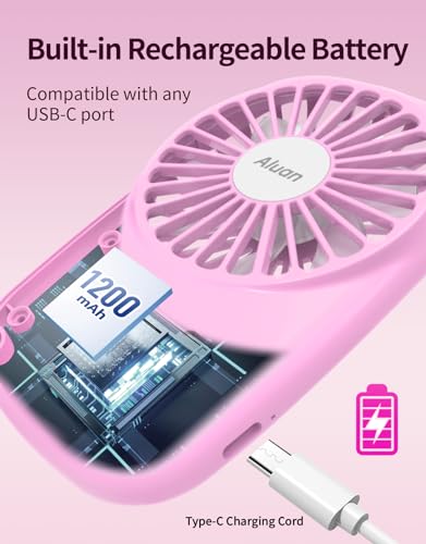 image for Aluan Handheld Mini Fan Powerful Small Personal Portable Speed Adjusta