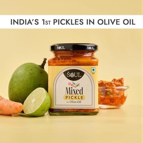 Image of ADF Soul Mixed Pickle | Spicy, tangy & textured | A flavour-packed mix of veggies in 100% Olive Oil. | 275 g
