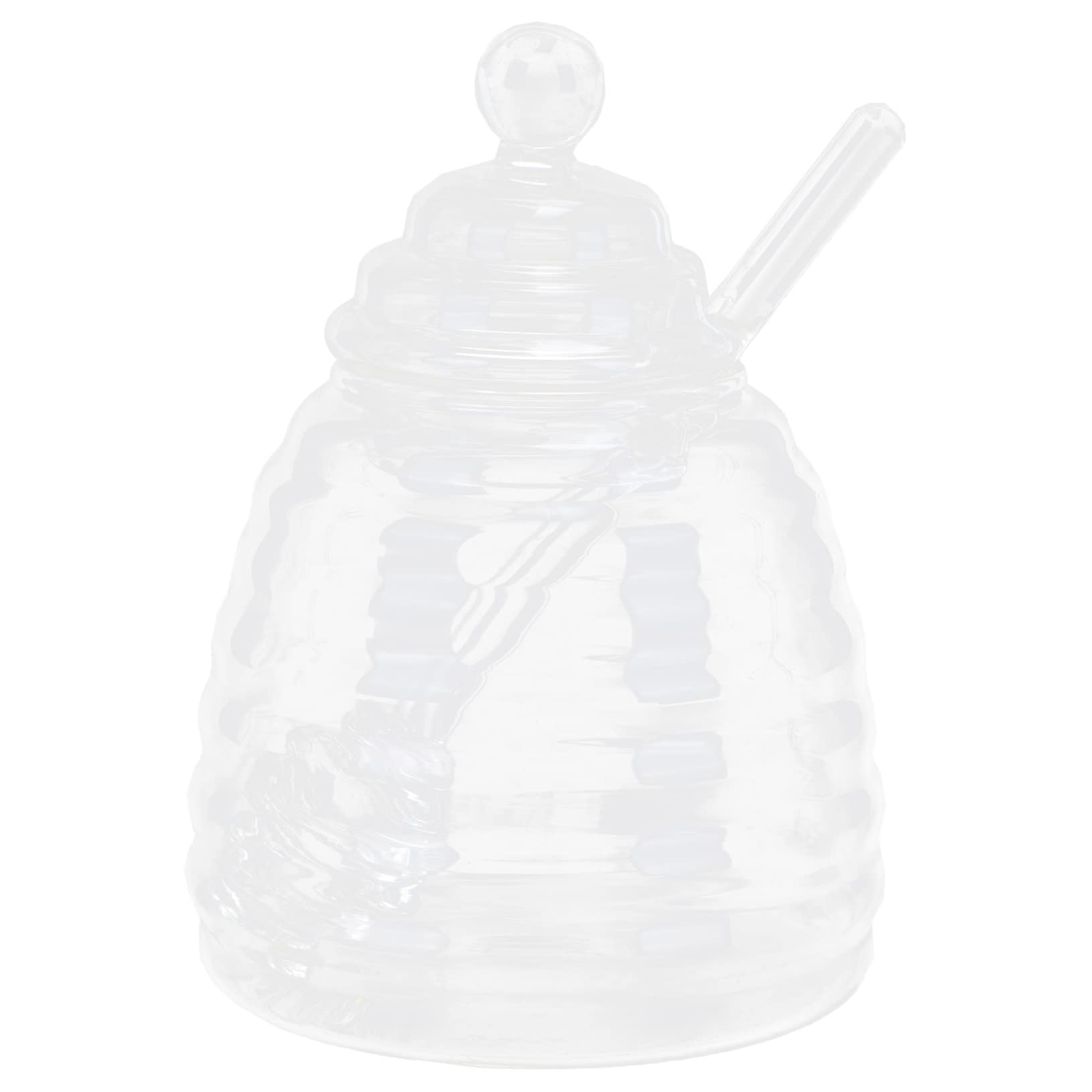 VINTORKY 1 Set Honey Pot Terrarium Tank Honey Dispenser Honey Canister with Mixing Honey Small Bottle Honey Container Clear Container with Lid Food Jar Juice Dispenser Syrup Glass re-usable