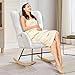 EcoSummer Upholstered Nursery Rocking Chair，Indoor Comfortable Glider Chair，Pocket High Back Teddy Boucle Rocker Chair with Side， for Baby Nursery,Living Room,Bedroom，Office