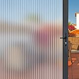 FEOMOS Reeded Glass Film, Window Privacy Film, 3D Glass Decals Film, Decorative Film for Window Door