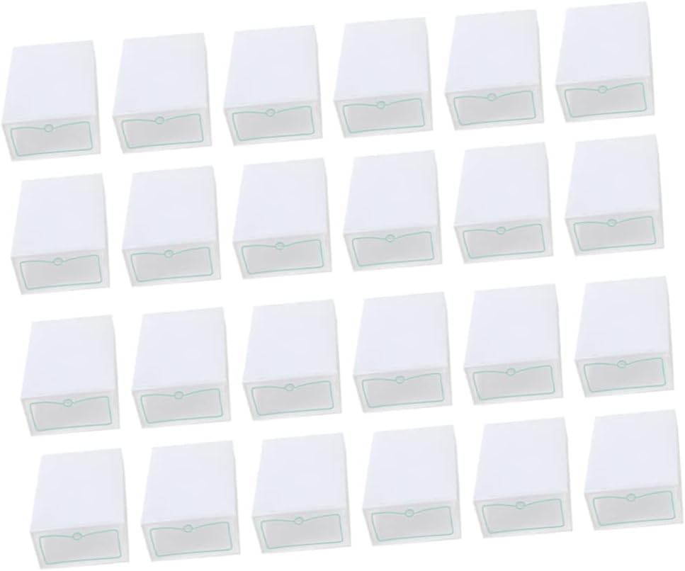 24pcs Plastic Shoes Storage Box Stackable Shoe Container Racks for Closet Shelf Keep Your Home Tidy