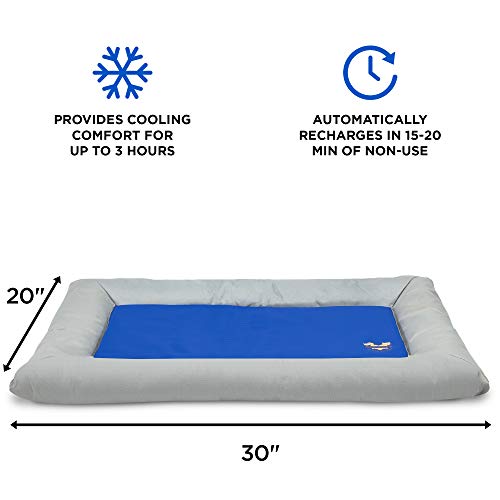 Arf Pets Dog Self Cooling Pet Bed – Solid Gel Based Self Cooling Mat for Pets, Includes a Foam Based Bolster Bed for Extra Comfort