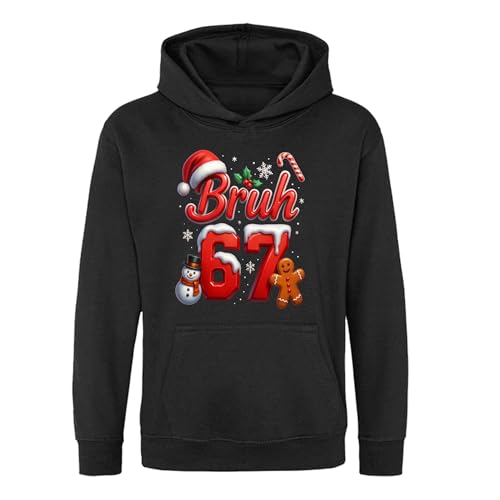 Image of AYAAN Christmas Holiday Sweatshirt Hoodie, Unisex Kids Winter Design with Snowman and Gingerbread Graphics, Available in Black, Blue, Red (UK, Age, 9 Years, 11 Years)