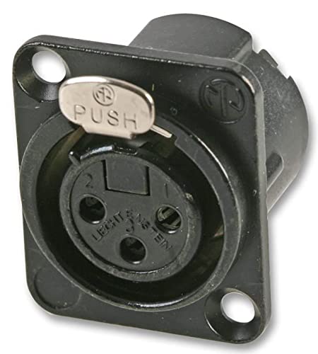 Neutrik NC3FD-LX-BAG Female 3 Pin XLR Chassis Socket With Silver Plated Contacts