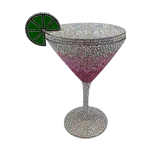 Purs à main en verre , forme de verre, 1 morceau, sac de soirée en gobelet, embrayage en strass, finition mousseuse, pour les dames, les événements de la mode, la fête, le mariage, la célébrati