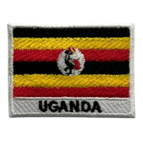 Écusson brodé drapeau ouganda avec nom badge thermocollant ou à coudre Symbole national militaire pour vêtements, sacs à dos, casquettes