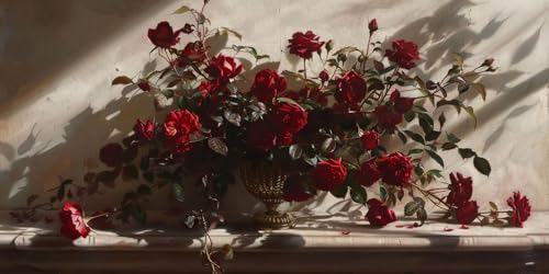 Diamond painting adulte rose rouge 100x200cm grand format broderie diamant kit complet A-149