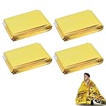 Manta De Emergencia y Supervivencia 4 Piezas, Térm...: 🔅【Materiales de Alta Calidad】 La manta salvavidas está hecha de material de alta calidad, impermeable y cálido, resistente y duradero, proporciona protección contra el frío y el calor, un artículo indispensable para actividades al aire libre o botiqu...