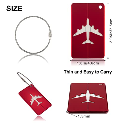 Luggage Tags For Suitcases, Aluminium Metal Travel Bag Tag With Stainless Steel Loop For Travel, 4 Pack Luggage Tags, Baggage Identifier (Mixed Colors) #TOP1